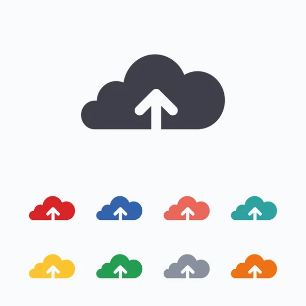 Subir a iconos de nube — Vector de stock