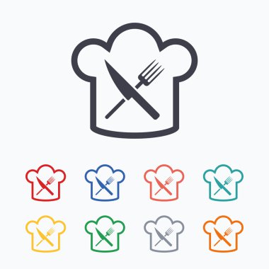 Chef şapka işareti simgeleri