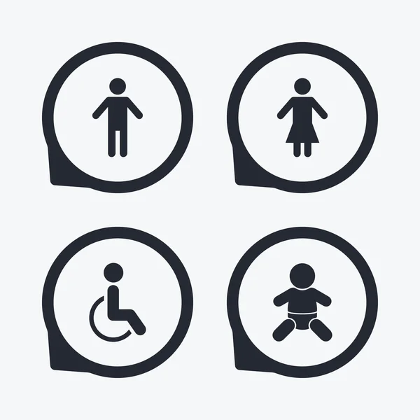 WC toilet icons. — Stock Vector