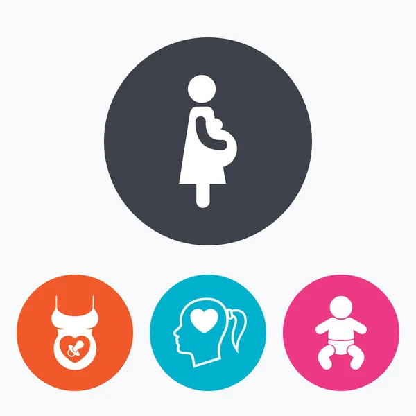 Des icônes de maternité. Bébé bébé, grossesse — Image vectorielle