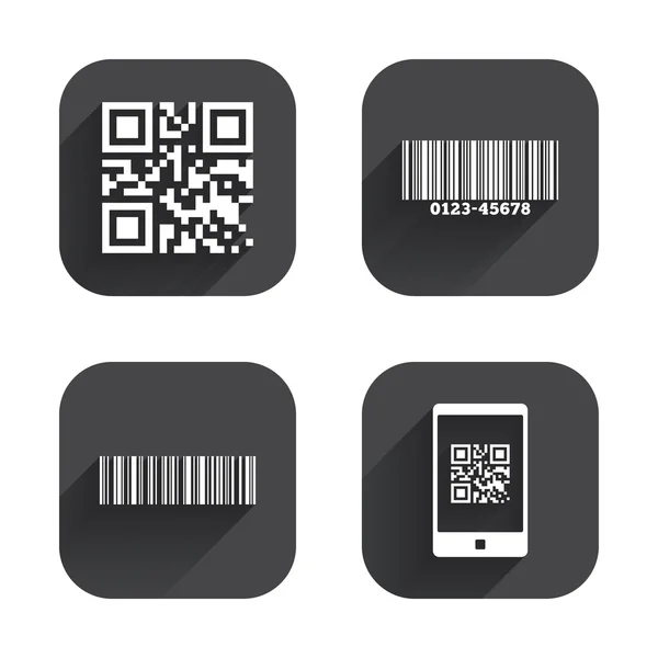 Bar and Qr code icons. — Stock Vector