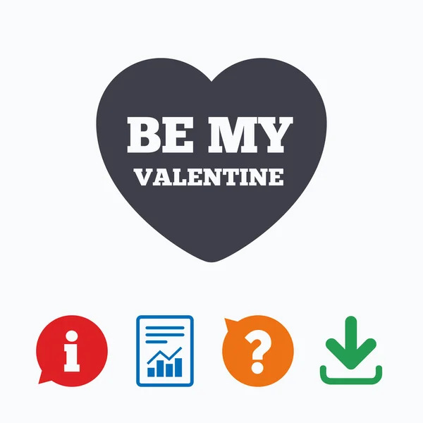 Bli min Valentine tecken ikon. — Stock vektor