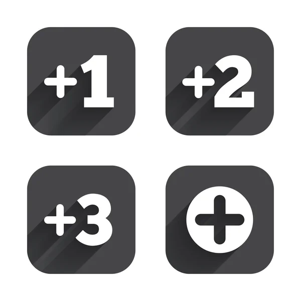 Plus icons. Positive symbols — Stock Vector