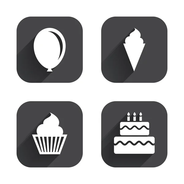 Birthday party icons. — Stock Vector