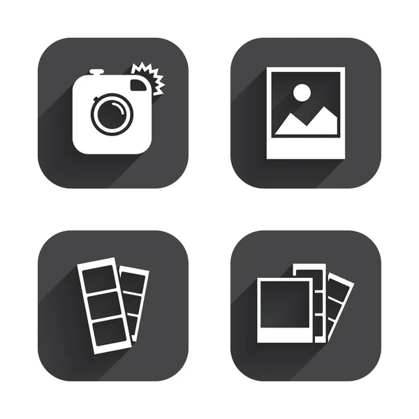 Foto camera pictogram. — Stockvector