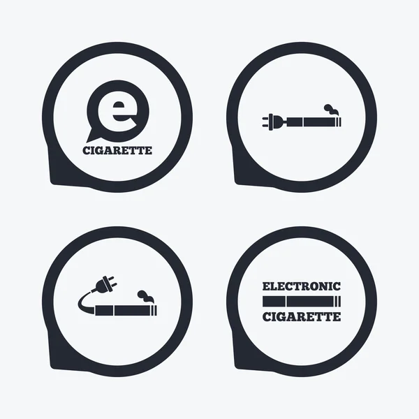 Знаки "Электронная сигарета". Электронные значки для курения . — стоковый вектор