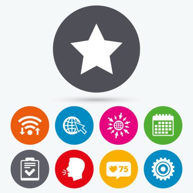 Yıldız ve küre işaretleri.