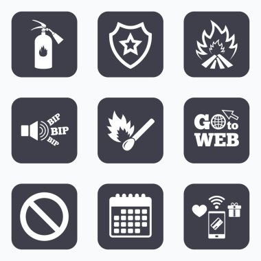 Yangın alev simgeler.