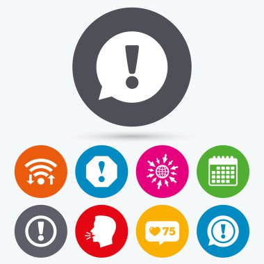 dikkat simgeler. ünlem konuşma balonu.