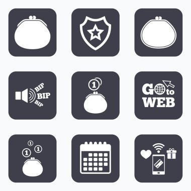 M-cüzdan ile sikkeler kutsal kişilerin resmi.