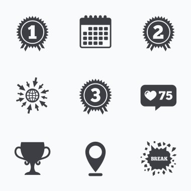 Birinci, ikinci ve üçüncü simgeler.