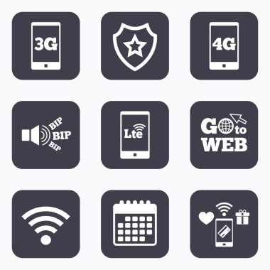 mobil telekomünikasyon simgeler.