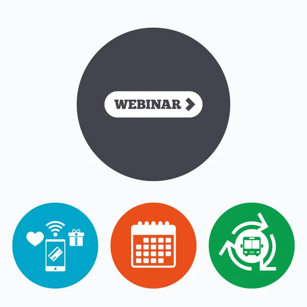 Webinar met teken pijlpictogram. — Stockvector