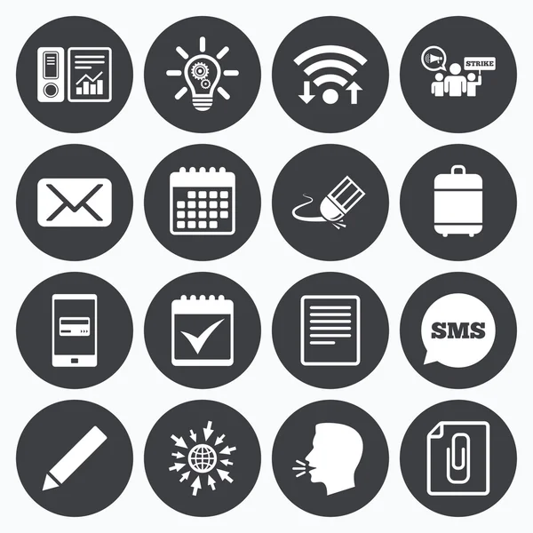 Office, documents and business icons. — Stock Vector