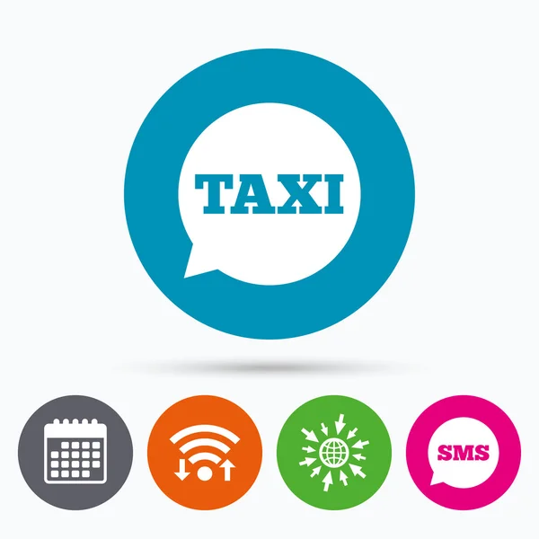 Taxi speech bubble sign — Stock Vector