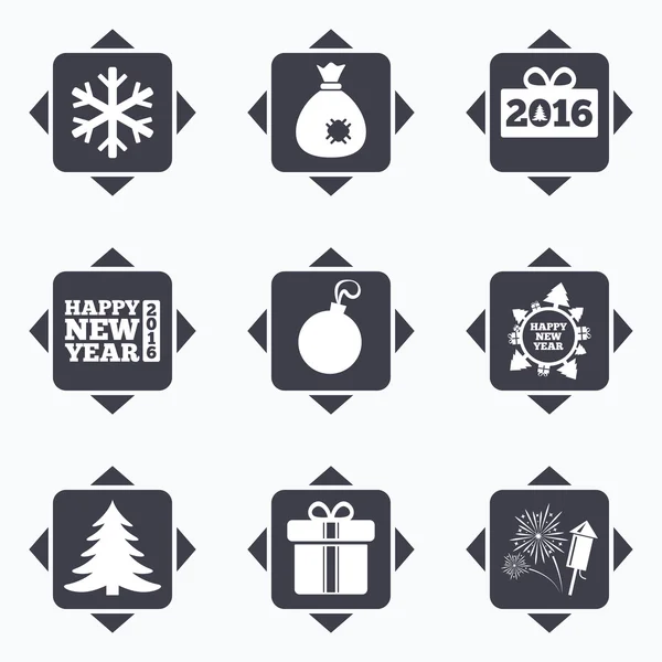 Christmas, new year icons. — Stock Vector
