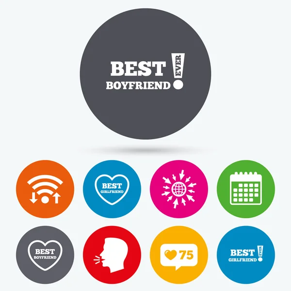 Meilleures icônes petit ami et petite amie . — Image vectorielle