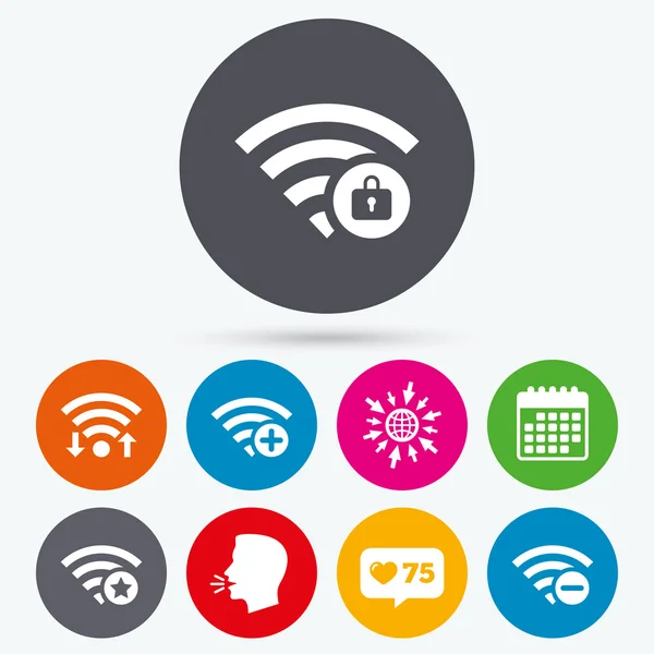 Icone di rete wireless Wifi . — Vettoriale Stock