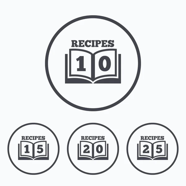 Iconos de Cookbook. Veinticinco recetas — Archivo Imágenes Vectoriales