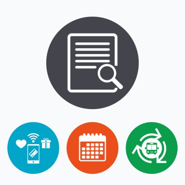 Dosya işareti simgesi içinde arama.