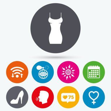 kadın elbise simgesi.