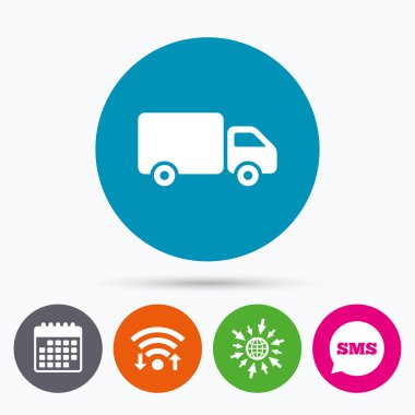 Teslimat kamyonu işareti simgesi.