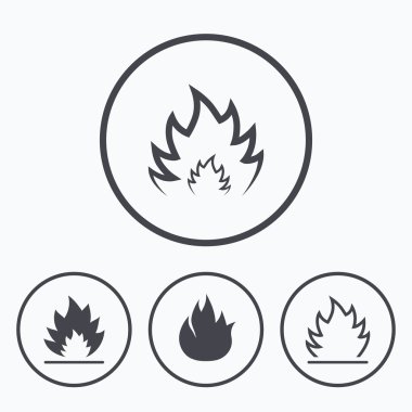 Yangın alev simgeler. Isı işaretleri.