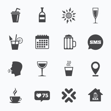 Kahve, çay simgeler.