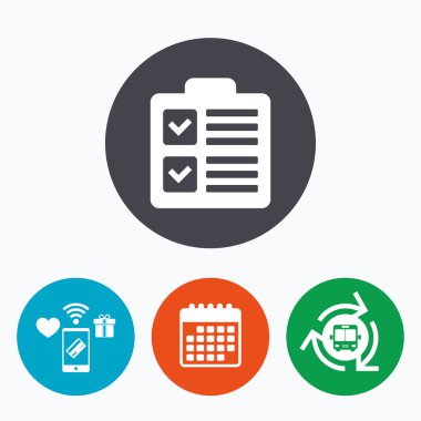 Denetim listesi işareti simgesi.