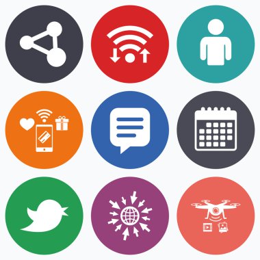 İnsan kişi ve paylaşım simgeleri.