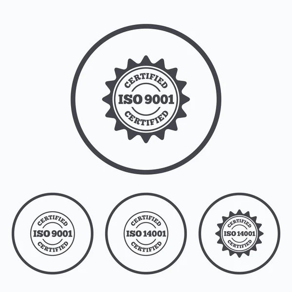 Iso 9001 和 14001 认证 — 图库矢量图片