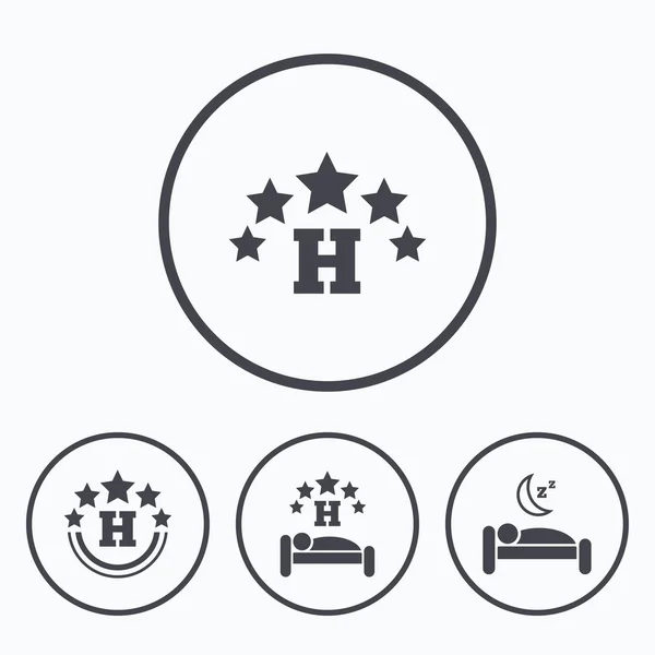 Five stars hotel icons. — Stock Vector