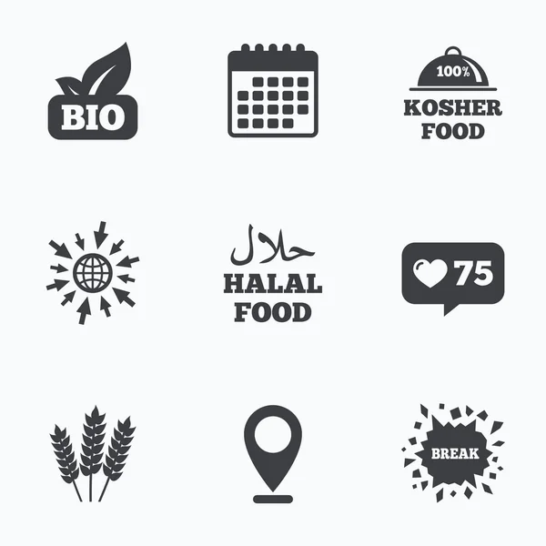 Natural Bio food icons. — Stock Vector
