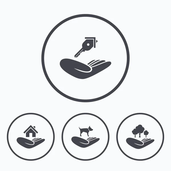 Helping hands icons. — Stock Vector