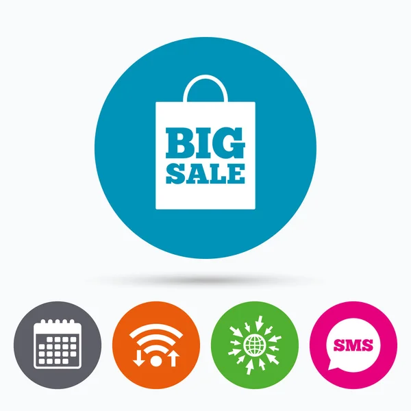 Big sale bag sign icon. — Stock Vector