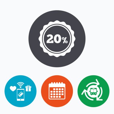 yüzde 20 indirim işareti simgesi. satış sembol.