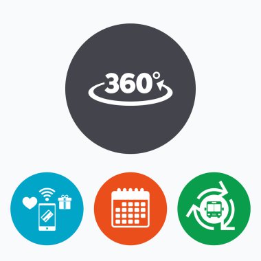 Açı 360 derece işaret simgesi. Geometri matematik sembolü