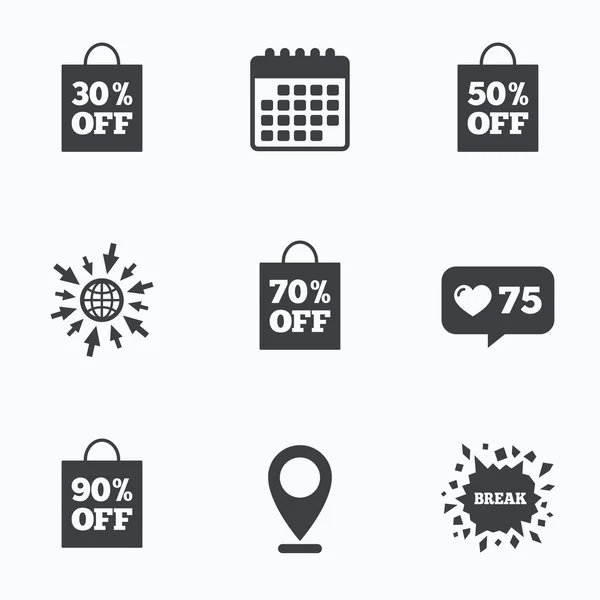 Sale bag tag icons. — Stock Vector