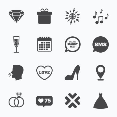 Düğün, nişan simgeler. 