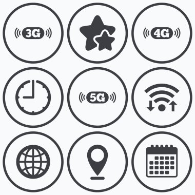 mobil telekomünikasyon simgeler.  