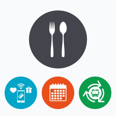 işareti simgesi yemek. tatlı çatal ve çay kaşığı.