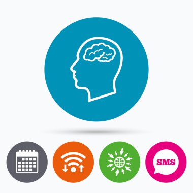 baş beyin işareti simgesi. erkek insan kafası.