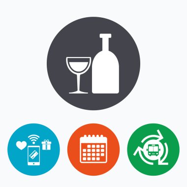 alkol işareti. içki sembolü. cam şişe