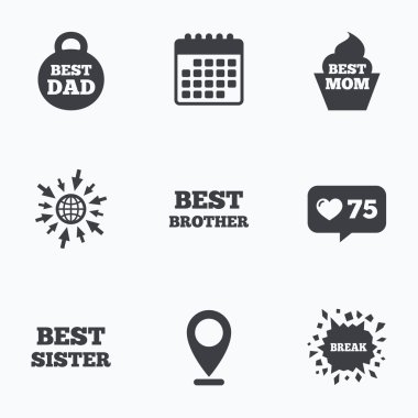 En iyi anne ve baba, kardeş, kardeş simgeler.