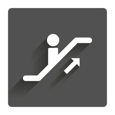 Yürüyen merdiven merdiven simgesi. Asansör hareketli merdiven.