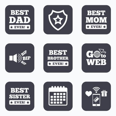 En iyi anne ve baba, kardeş, kardeş simgeler.