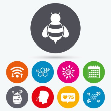 Tatlım simgesi. Petek hücreleri arılar simgesiyle.