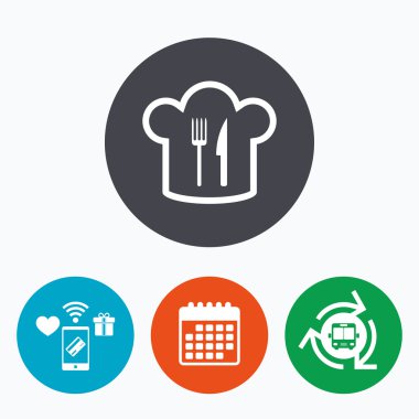 Chef şapka işareti simgesi. sembol pişirme.