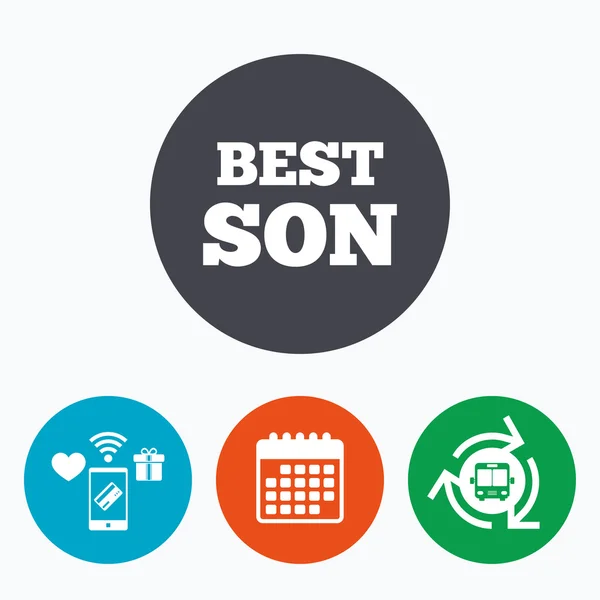 Best son sign icon. Award symbol. — Stock Vector