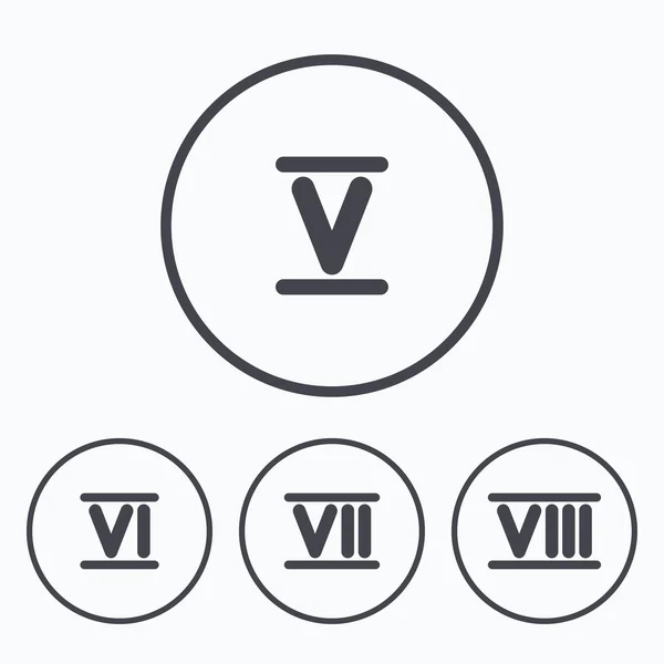 Romeinse cijfers pictogrammen. — Stockvector